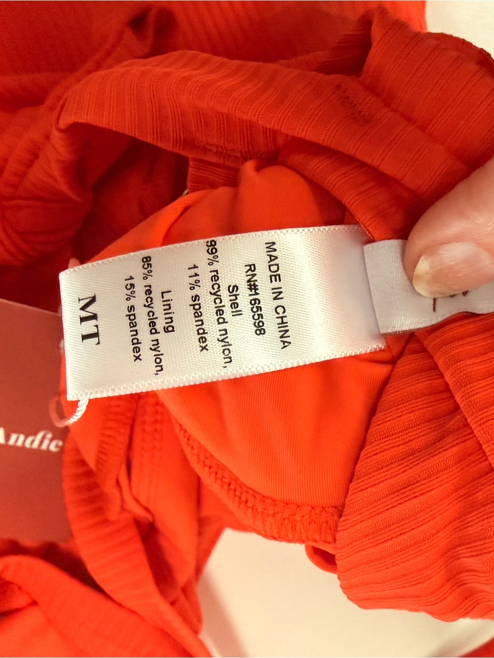 NWT Andie One-Piece Swimsuit in Bright Orange/Red- Medium Tall - Picture 5 of 11
